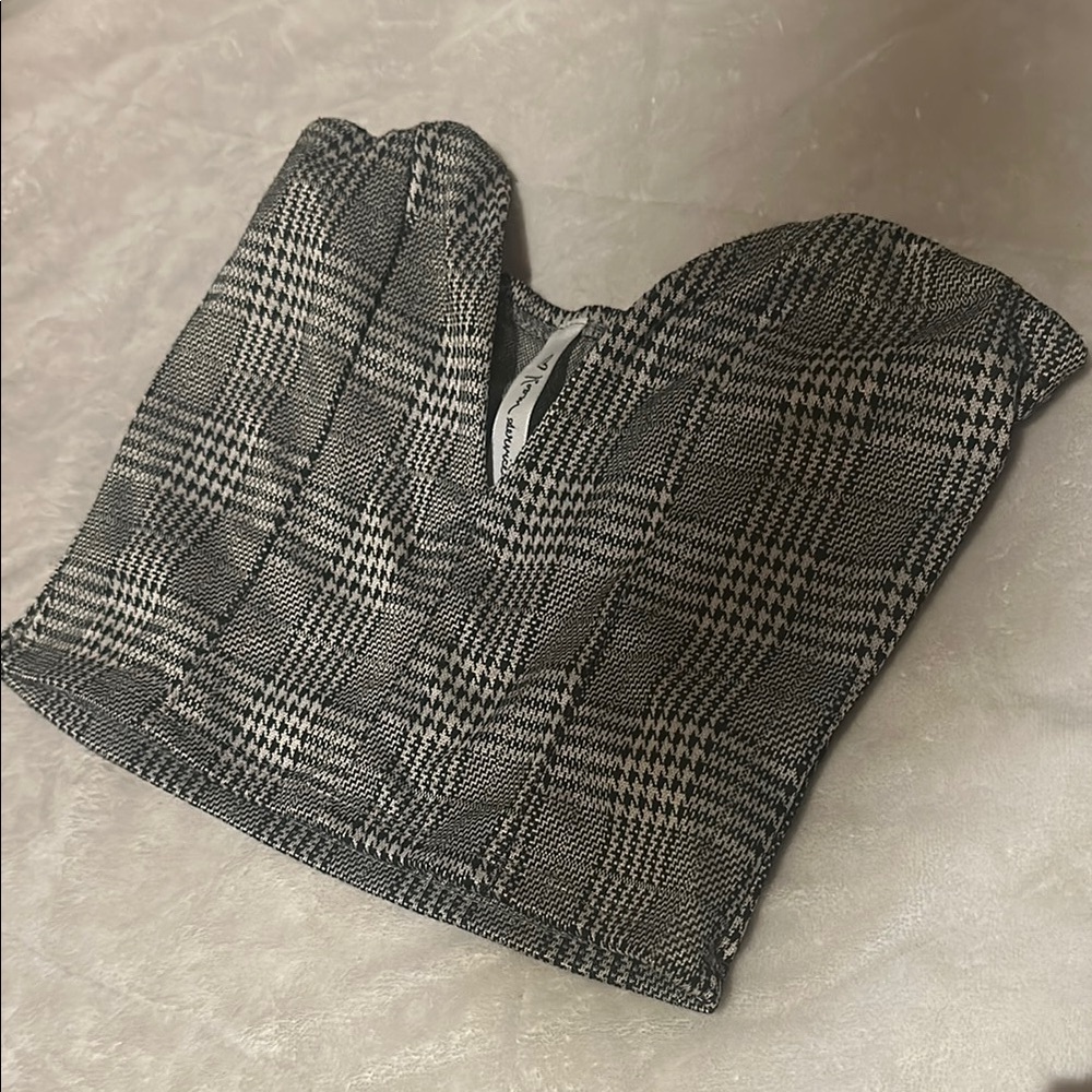 Houndstooth Bustier Top